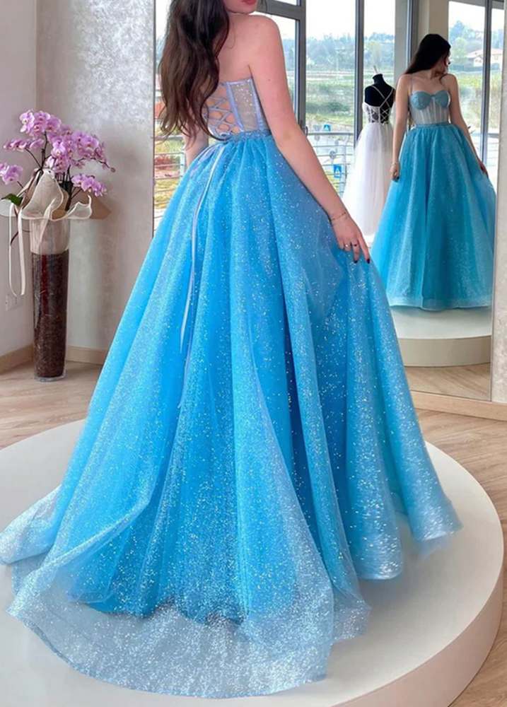 Women Sweetheart Prom Dresses Long Tulle Evening Party Dress YPD051