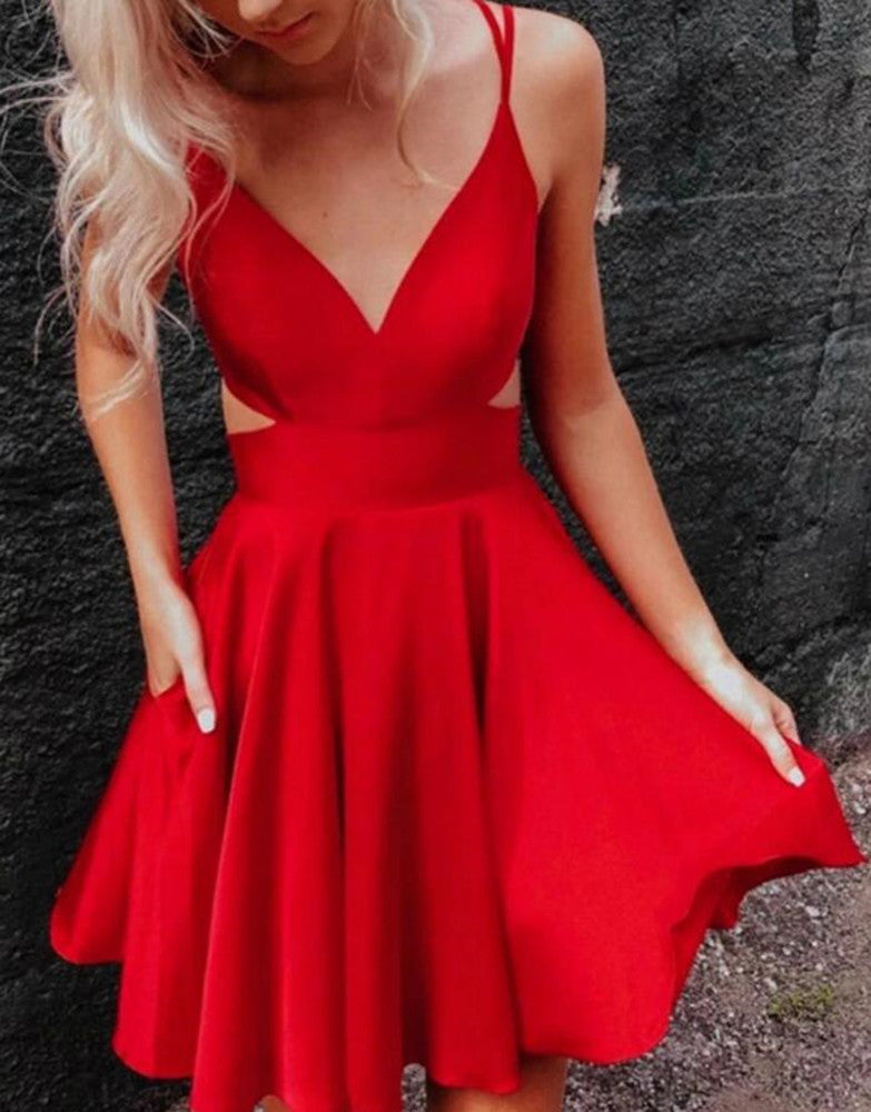 Women Satin Prom Dresses Short Cocktail Gowns Girls Homecoming Dresses Short Graduation Dress YHD282