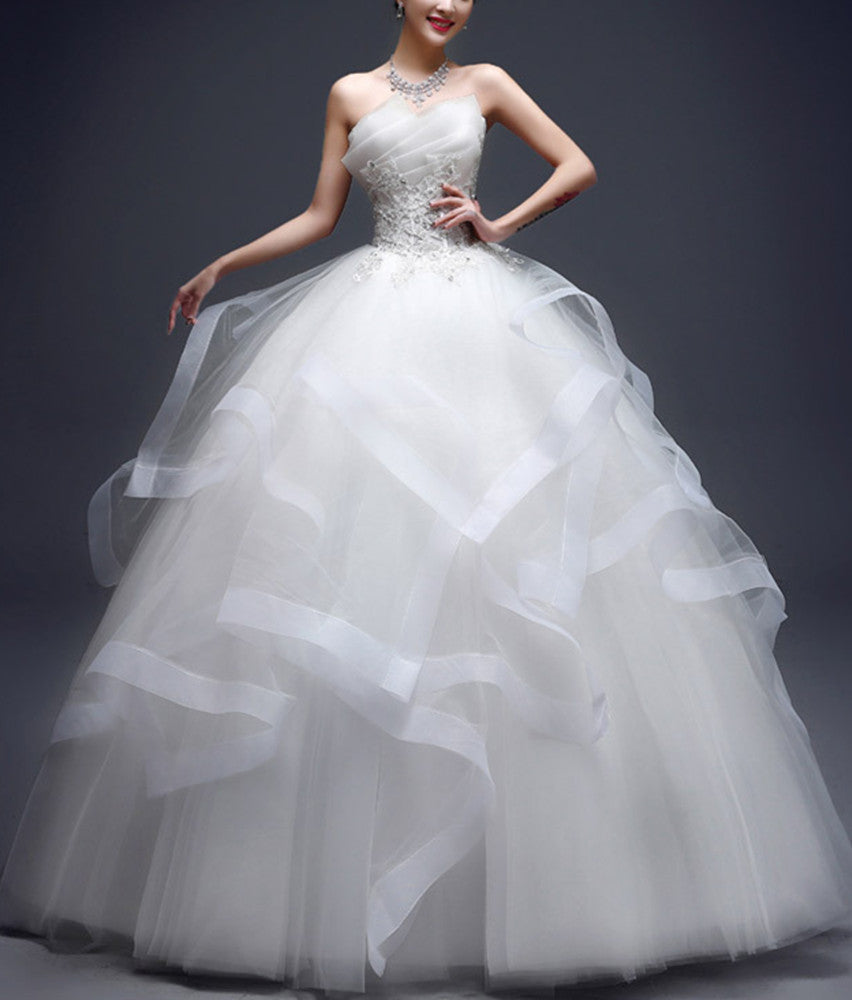 Women Appliques Wedding Dresses Long Bridal Gowns YWD027