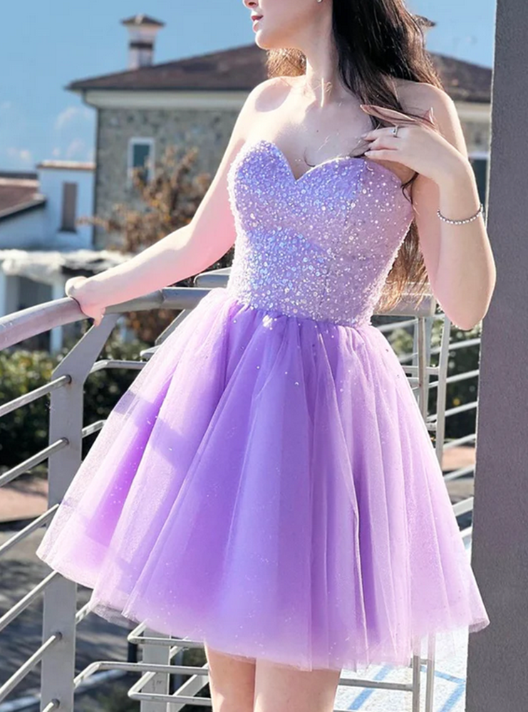 Women Sequins Prom Dresses Short Cocktail Gowns Girls Homecoming Dresses Short Graduation Dress YHD003