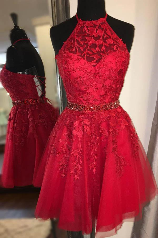 Women Lace Prom Dresses Short Cocktail Gowns Girls Appliques Homecoming Dresses Short Graduation Dress YHD014