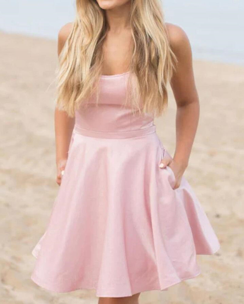 Women Satin Prom Dresses Short Cocktail Gowns Girls Homecoming Dresses Short Graduation Dress YHD173