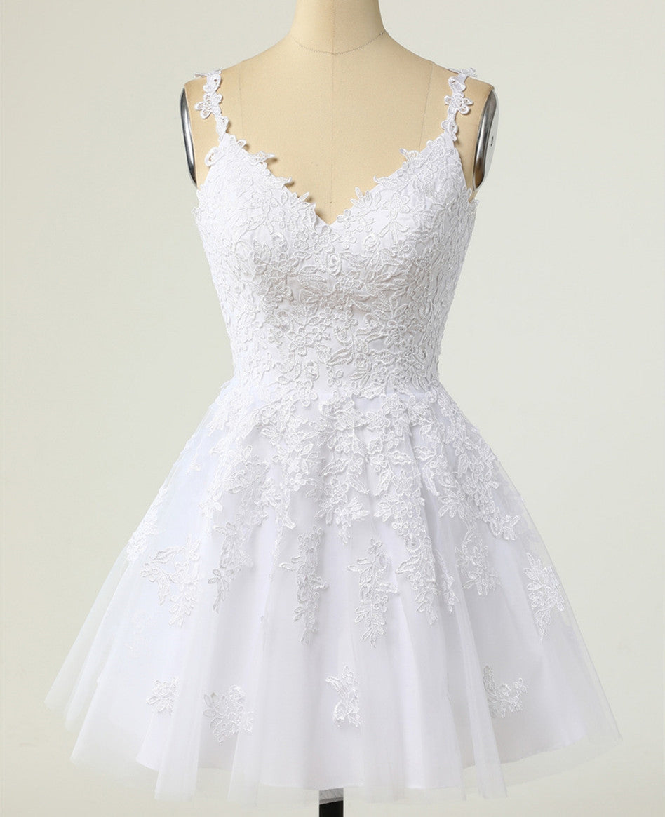 Women Lace Prom Dresses Short Cocktail Gowns Girls Appliques Homecoming Dresses Short Graduation Dress YHD286