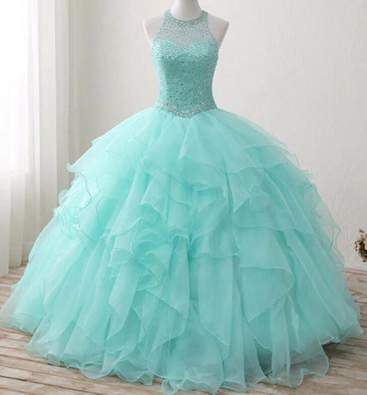 Women Beads Prom Dresses Long Sweet 16 Evening Gowns Formal Party Dress YPD314