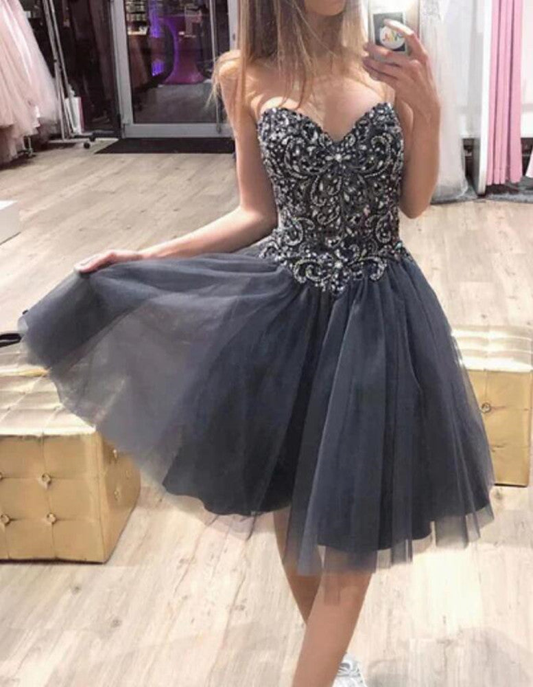 Women Beads Prom Dresses Short Cocktail Gowns Girls Homecoming Dresses Short Graduation Dress YHD197