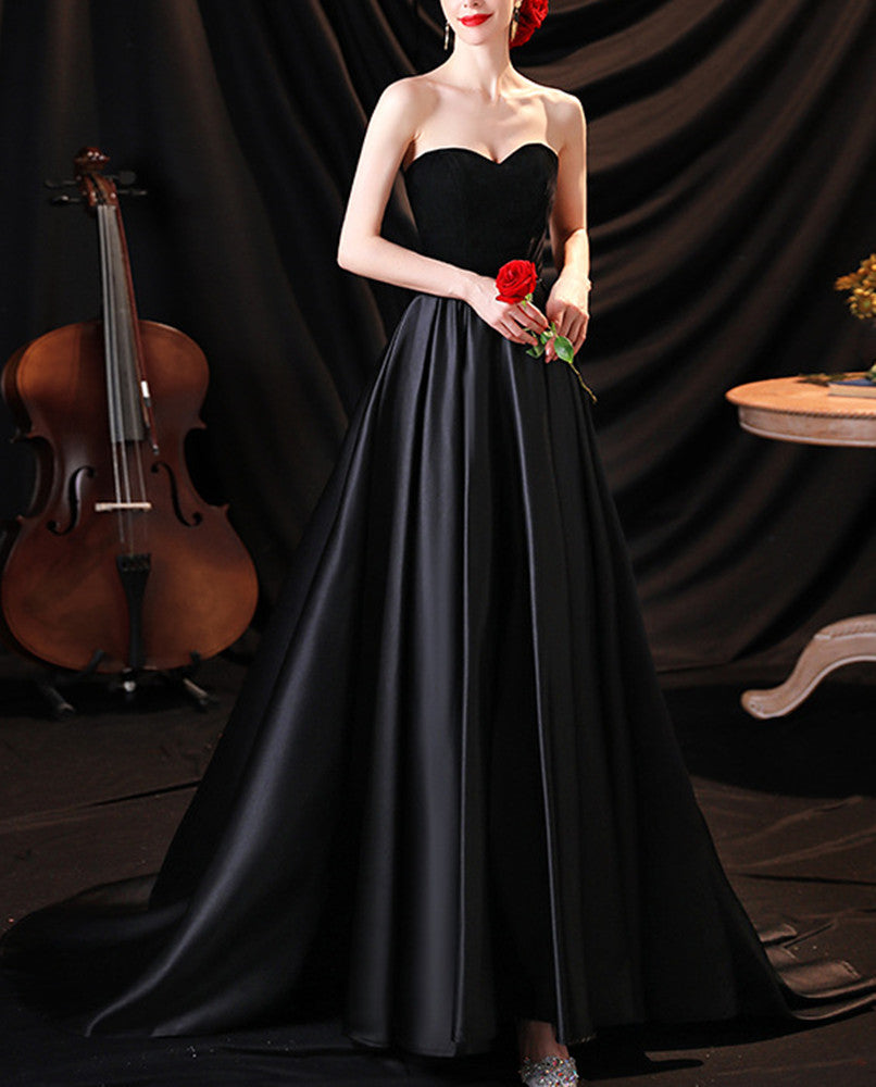 Women Sweetheart Prom Dresses Long Black Evening Gowns Formal Party Dress YPD289
