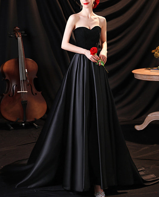 Women Sweetheart Prom Dresses Long Black Evening Gowns Formal Party Dress YPD289