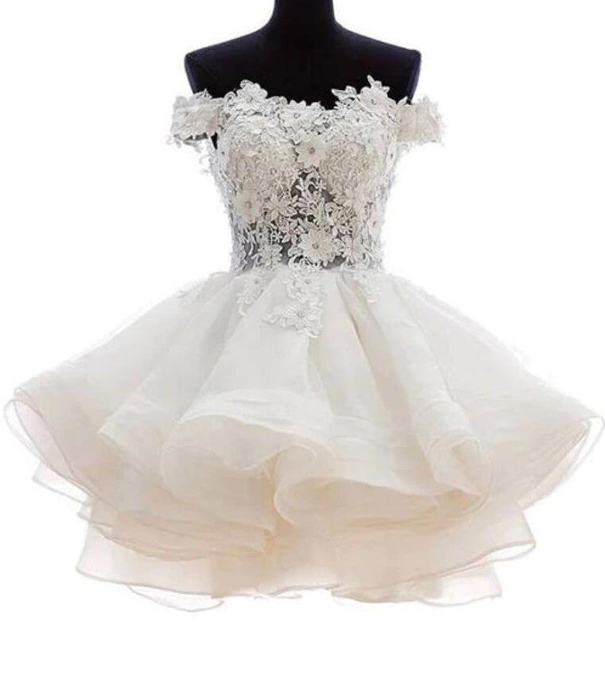 Women Appliques Prom Dresses Short Cocktail Gowns Girls Homecoming Dresses Short Graduation Dress YHD228