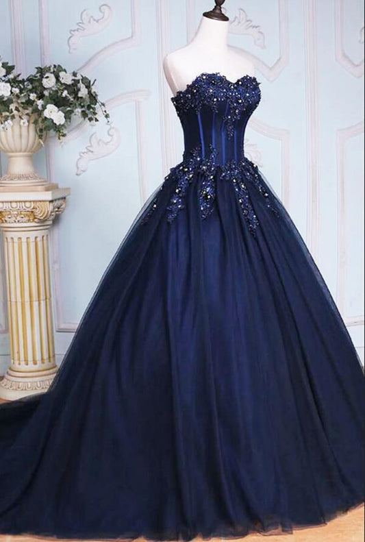 Women Sweetheart Prom Dresses Long Appliques Evening Gowns Formal Party Dress YPD305