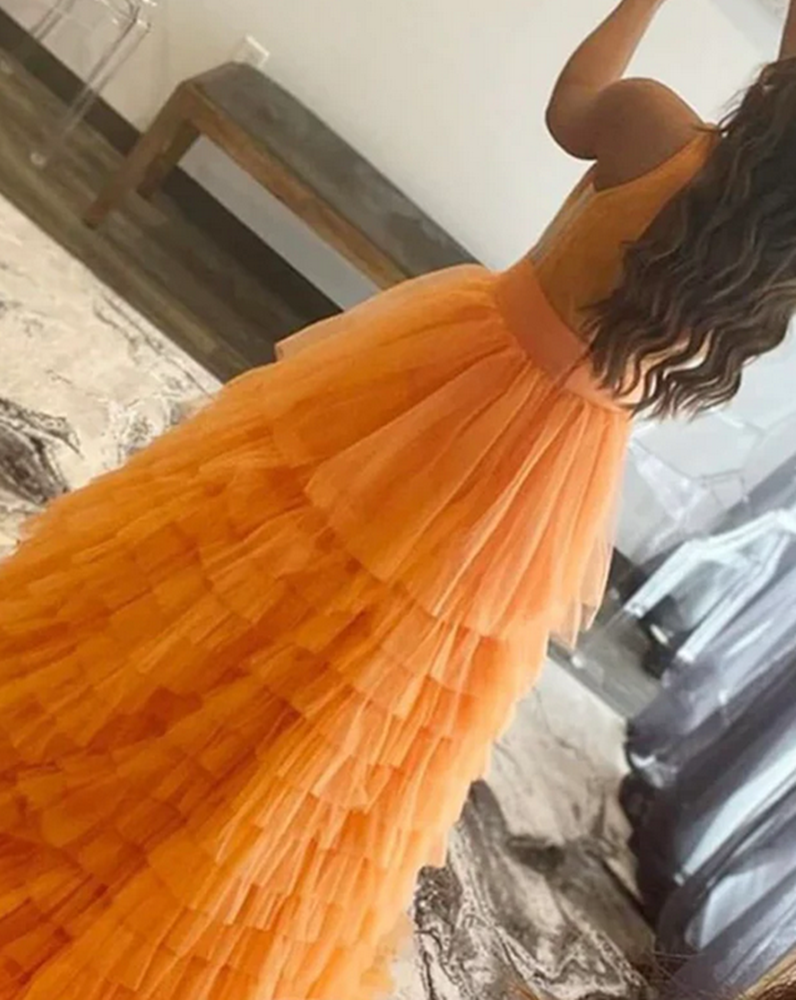 Women A-Line Prom Dresses Long Tulle Evening Party Dress YPD055