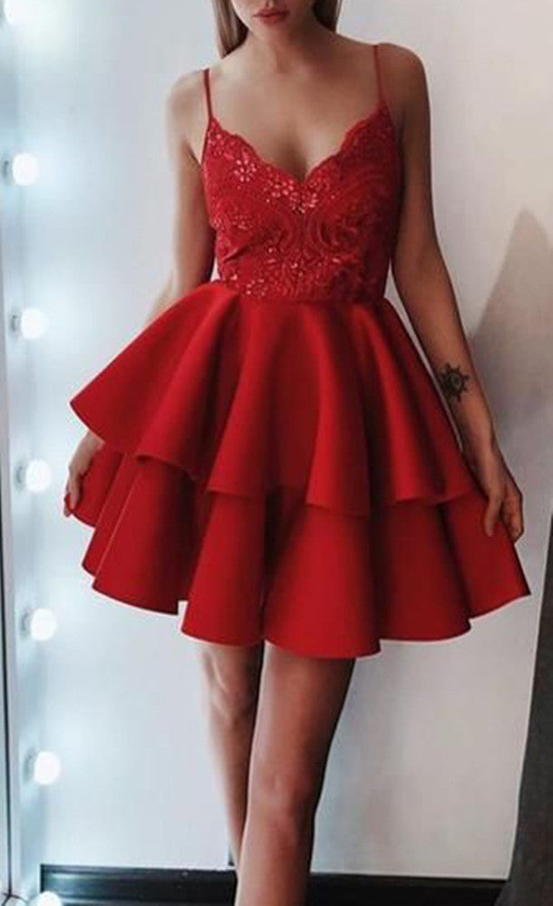 Women Lace Prom Dresses Short Cocktail Gowns Girls Satin Homecoming Dresses Short Graduation Dress YHD110