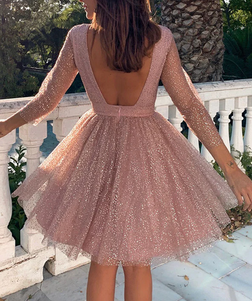 Women Sequins Prom Dresses Short Cocktail Gowns Girls Homecoming Dresses Short Graduation Dress YHD007