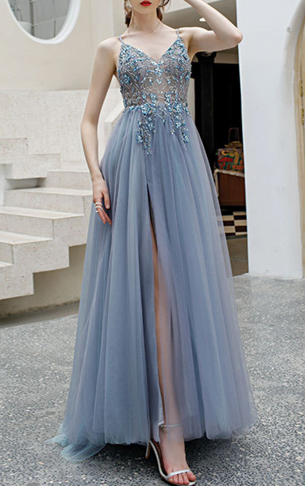 Women Beads Prom Dresses Long Sequins Evening Party Dress YPD239