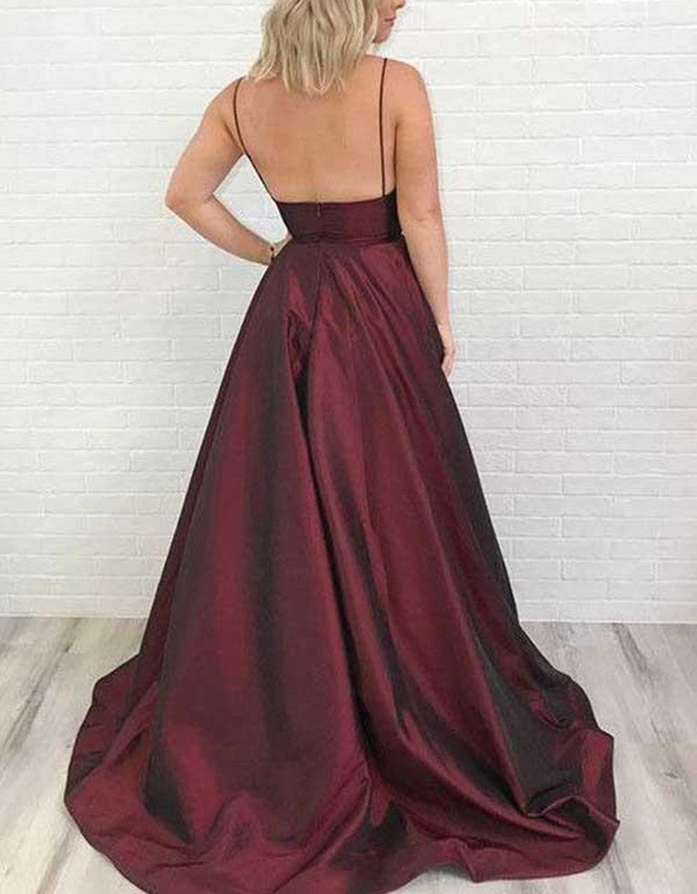Women Straps Prom Dresses Simple Long Evening Gowns Formal Party Dress YPD333