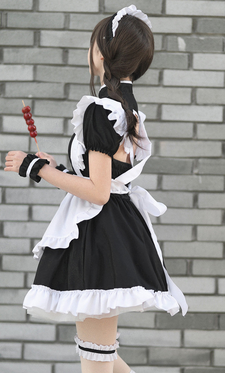 Anime Maid Cosplay Costume Dress for School Girls Halloween Maid Outfits Cute Lolita Dress YCC027