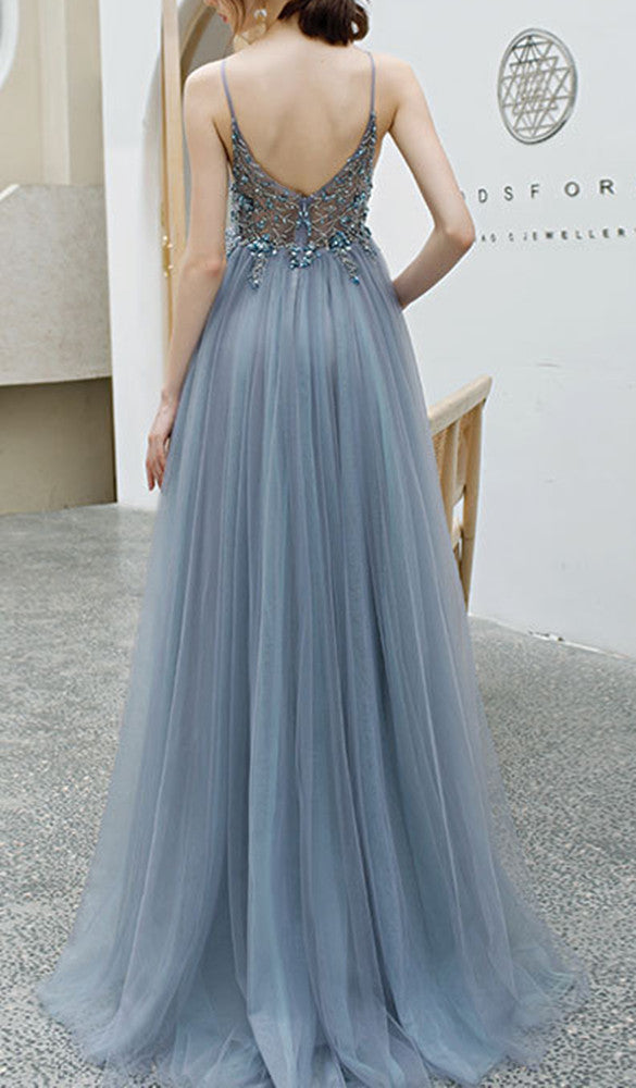 Women Beads Prom Dresses Long Sequins Evening Party Dress YPD239