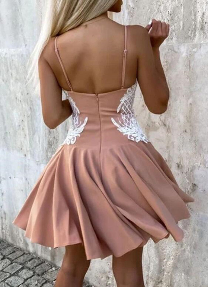 Women Appliques Prom Dresses Short Cocktail Gowns Girls Homecoming Dresses Short Graduation Dress YHD147