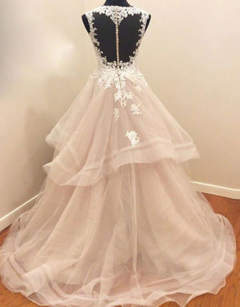 Women Lace Prom Dresses Long Sweet 16 Appliques Evening Gowns Formal Party Dress YPD320