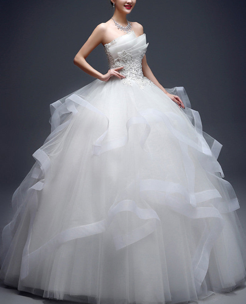 Women Appliques Wedding Dresses Long Bridal Gowns YWD027