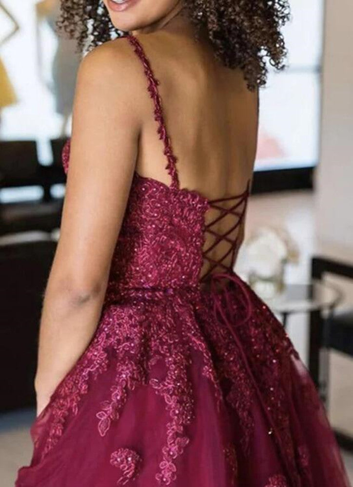 Women Lace Appliques Prom Dresses Short Cocktail Gowns Girls V-Neck Homecoming Dresses Short Graduation Dress YHD251