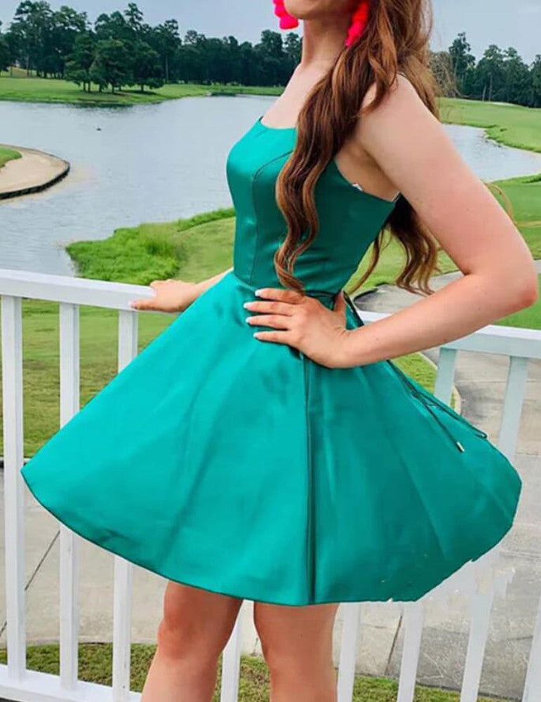 Women Satin Prom Dresses Short Cocktail Gowns Girls Homecoming Dresses Short Graduation Dress YHD243