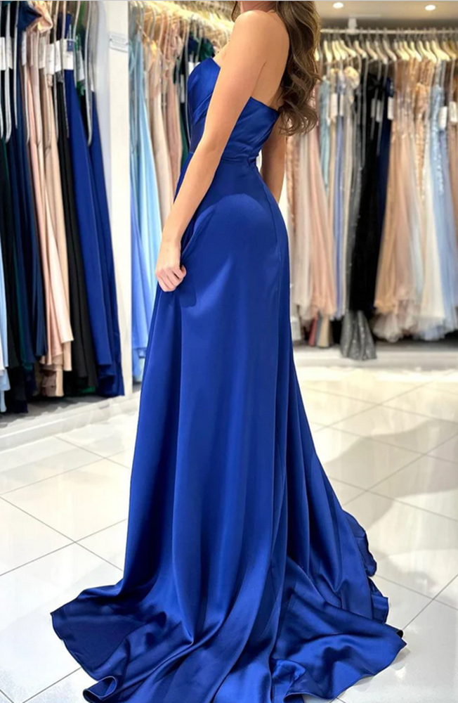 Women Sweetheart Prom Dresses Long A-Line Strapless Evening Party Dress YPD007