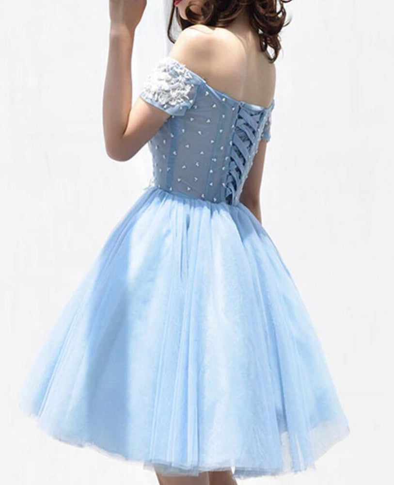 Women Appliques Prom Dresses Short Cocktail Gowns Girls Homecoming Dresses Short Graduation Dress YHD227
