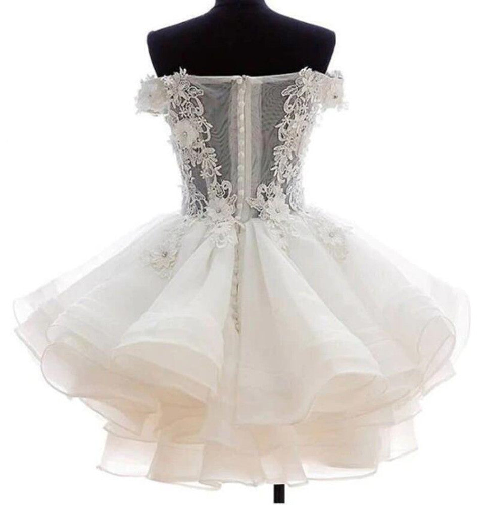 Women Appliques Prom Dresses Short Cocktail Gowns Girls Homecoming Dresses Short Graduation Dress YHD228