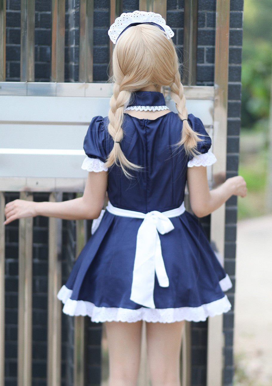 Anime Maid Cosplay Costume Dress for School Girls Halloween Maid Outfits Cute Lolita Dress YCC029