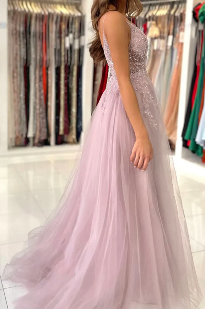 Women V-Neck Prom Dresses Long Beaded Evening Party Dress YPD037