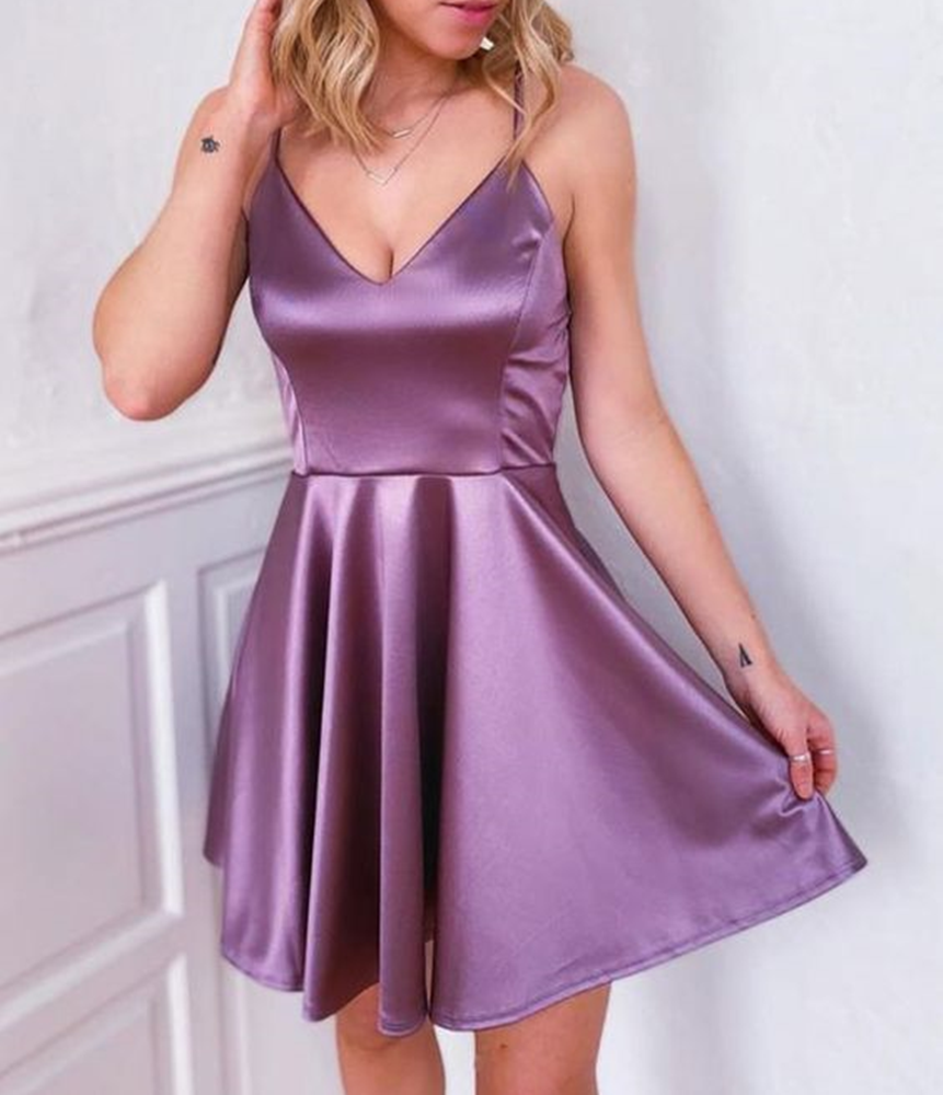 Women V-Neck Prom Dresses Short Cocktail Gowns Girls Homecoming Dresses Short Graduation Dress YHD013