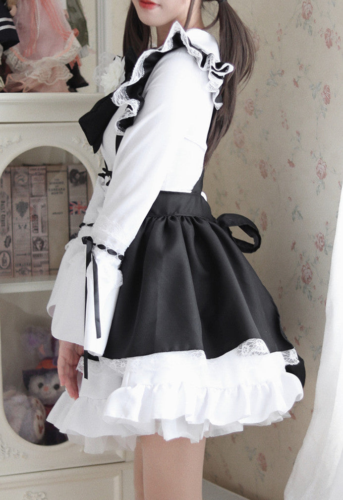 Anime Maid Cosplay Costume Dress for School Girls Halloween Maid Outfits Cute Lolita Dress YCC051