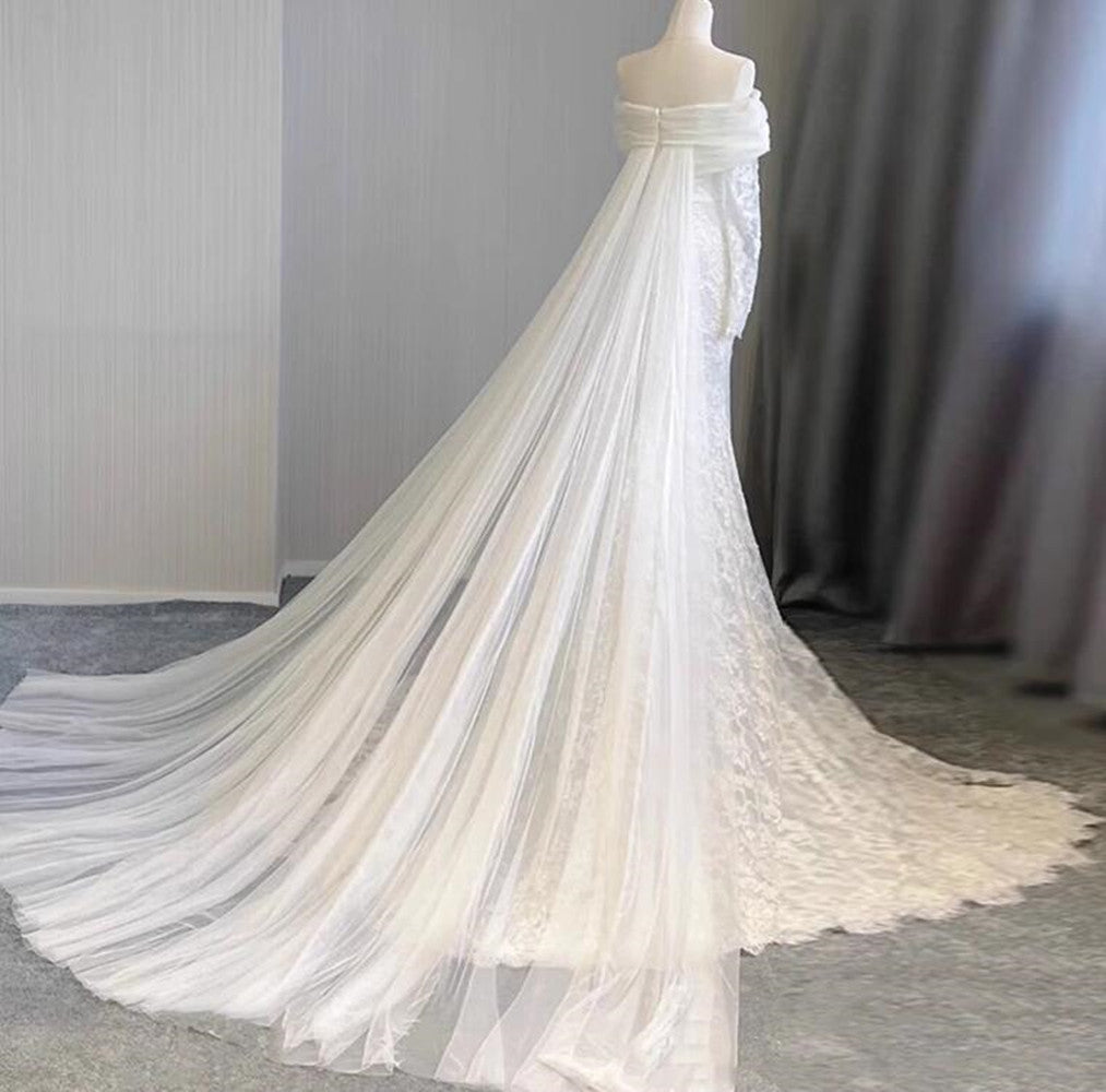Women Mermaid Lace Wedding Dresses Long Strapless Bridal Gowns YWD052