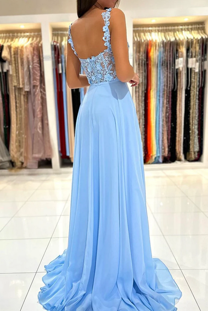 Women Sweetheart Lace Prom Dresses Long Chiffon Evening Party Dress YPD012