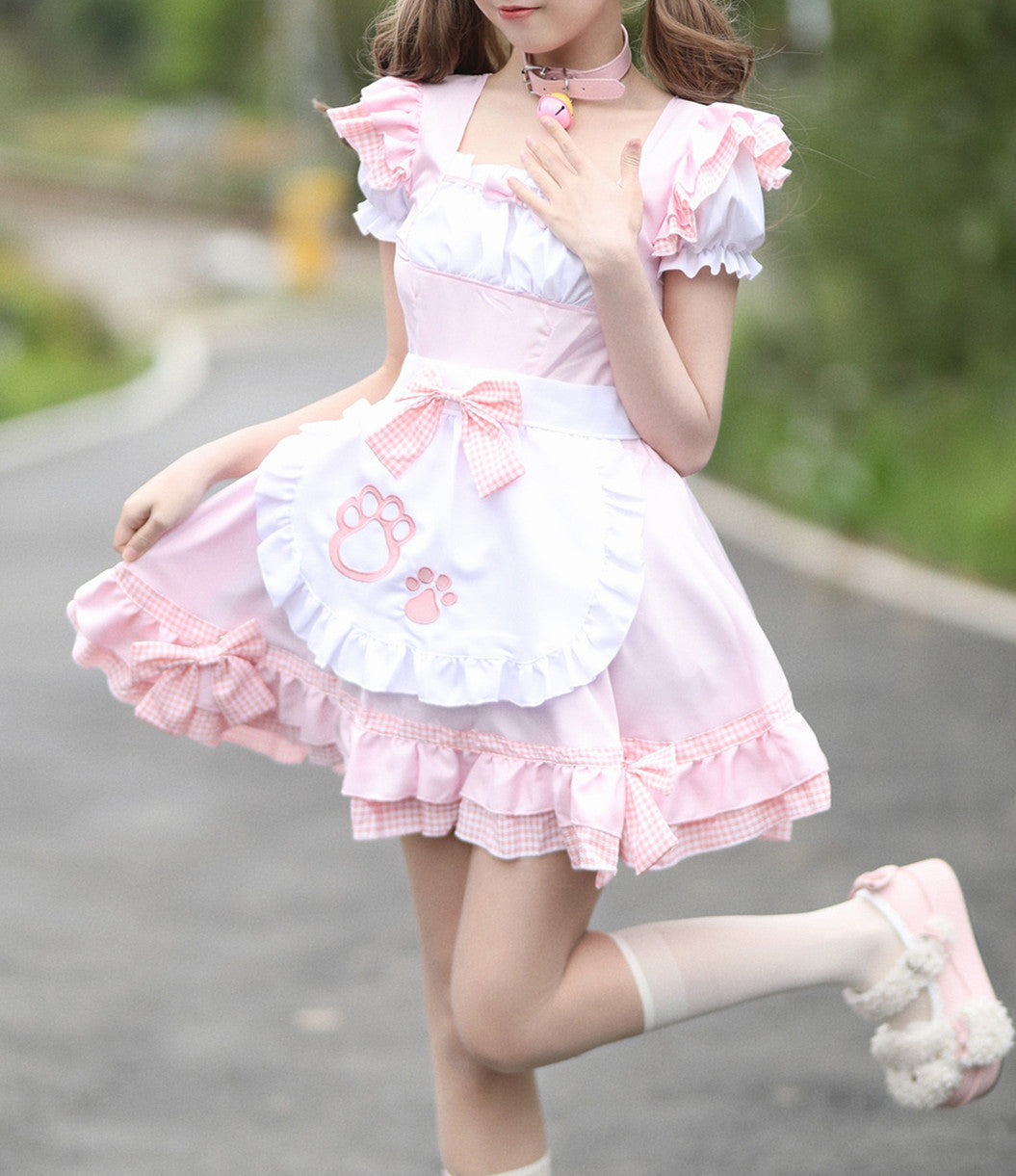 Anime Maid Cosplay Costume Dress for School Girls Maid Outfits Cute Lolita Dress YCC002
