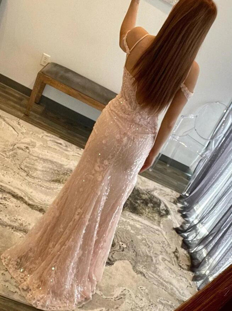 Women Off Shoulder Prom Dresses Long Side Slit Evening Gowns Formal Party Dress YPD389