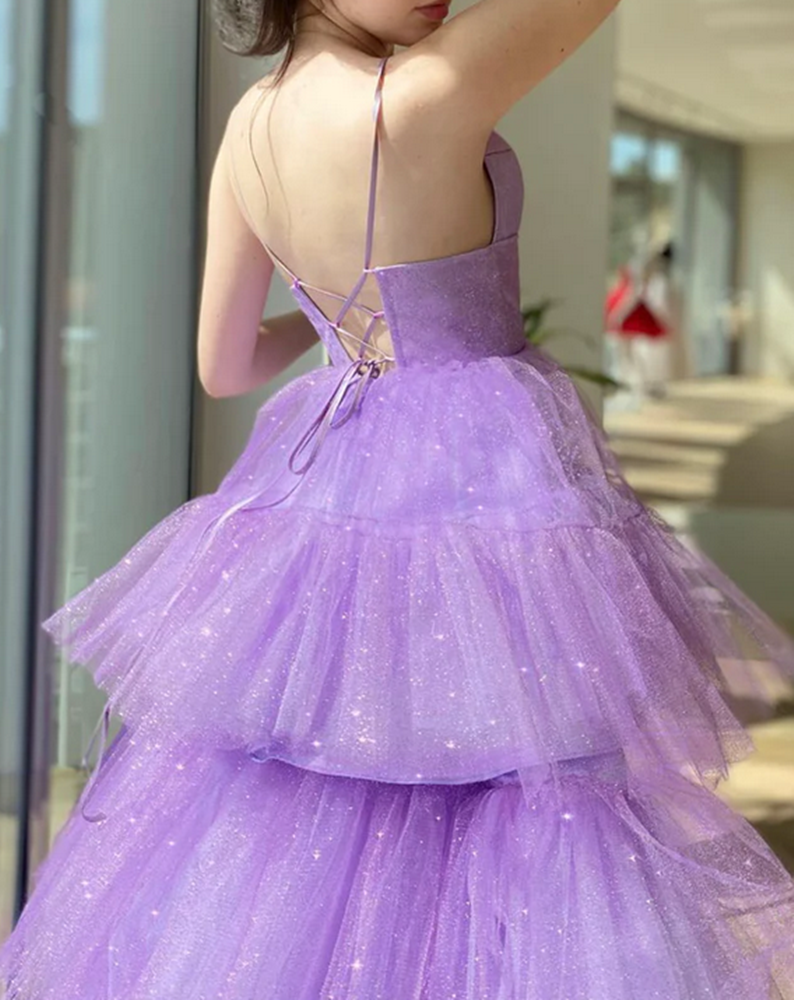 Women High Low Prom Dresses Long Tulle Evening Party Dress YPD029