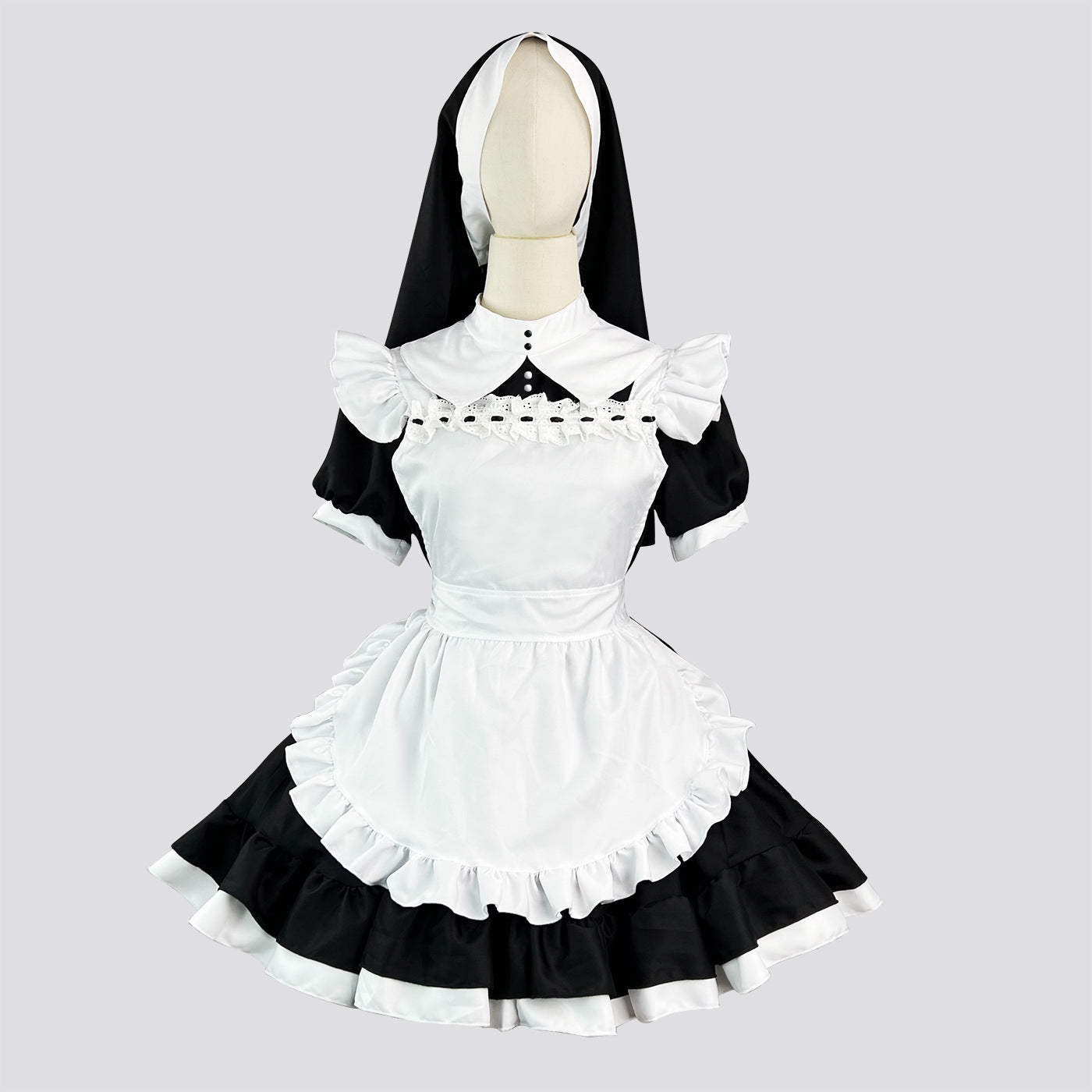 Anime Maid Cosplay Costume Dress for School Girls Halloween Maid Outfits Cute Lolita Dress YCC042