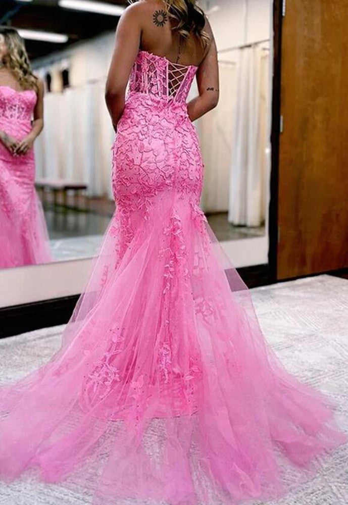 Women Mermaid Prom Dresses Long Appliques Evening Gowns Formal Party Dress YPD402