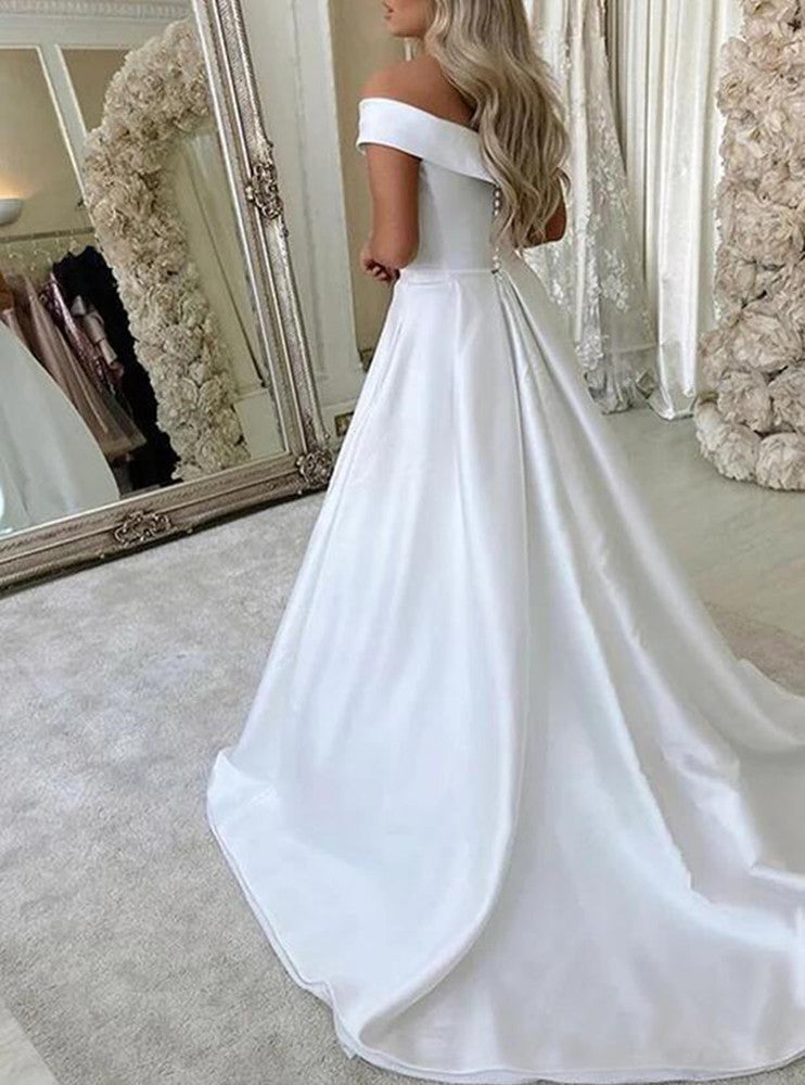 Women V-Neck Prom Dresses Long A-Line Evening Gowns Formal Party Dress YPD393