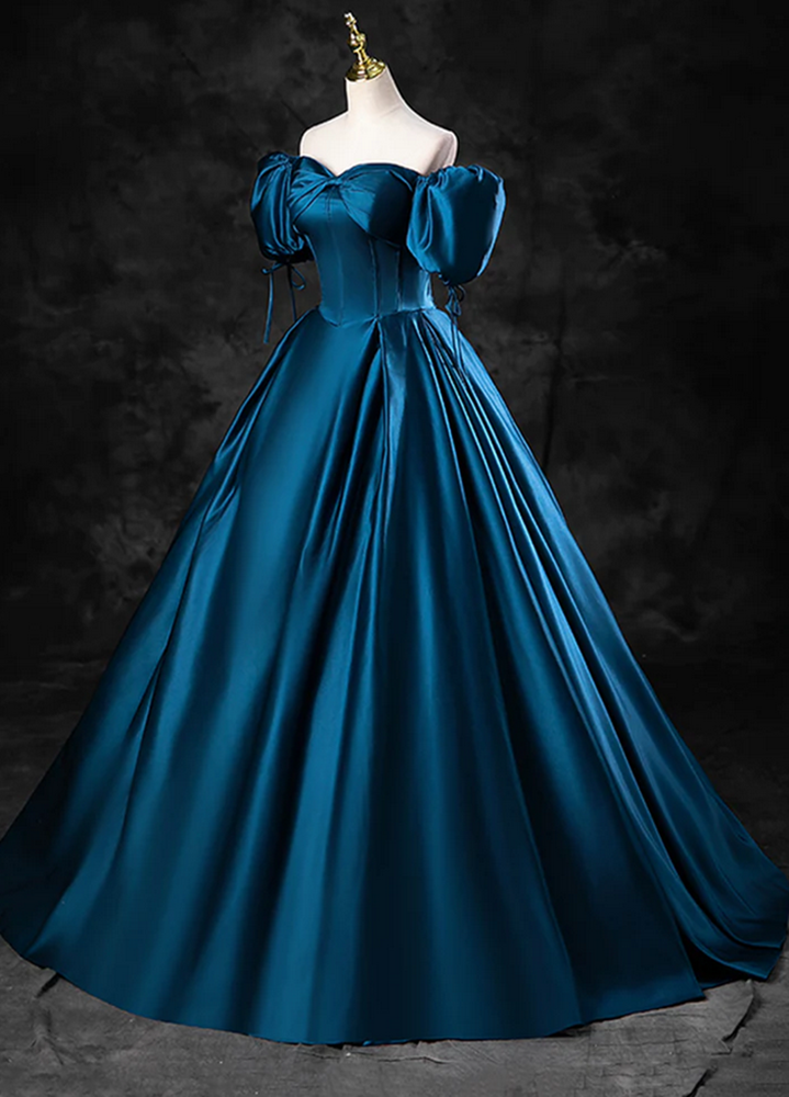 Women Off the Shoulder Prom Dresses Long Lace Up Back Evening Party Dress YPD002