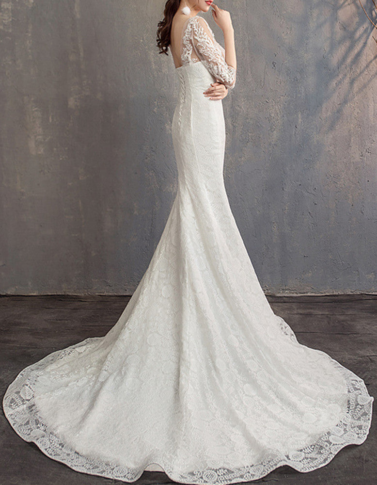 Women Mermaid Wedding Dresses Long Lace Bridal Gowns YWD033