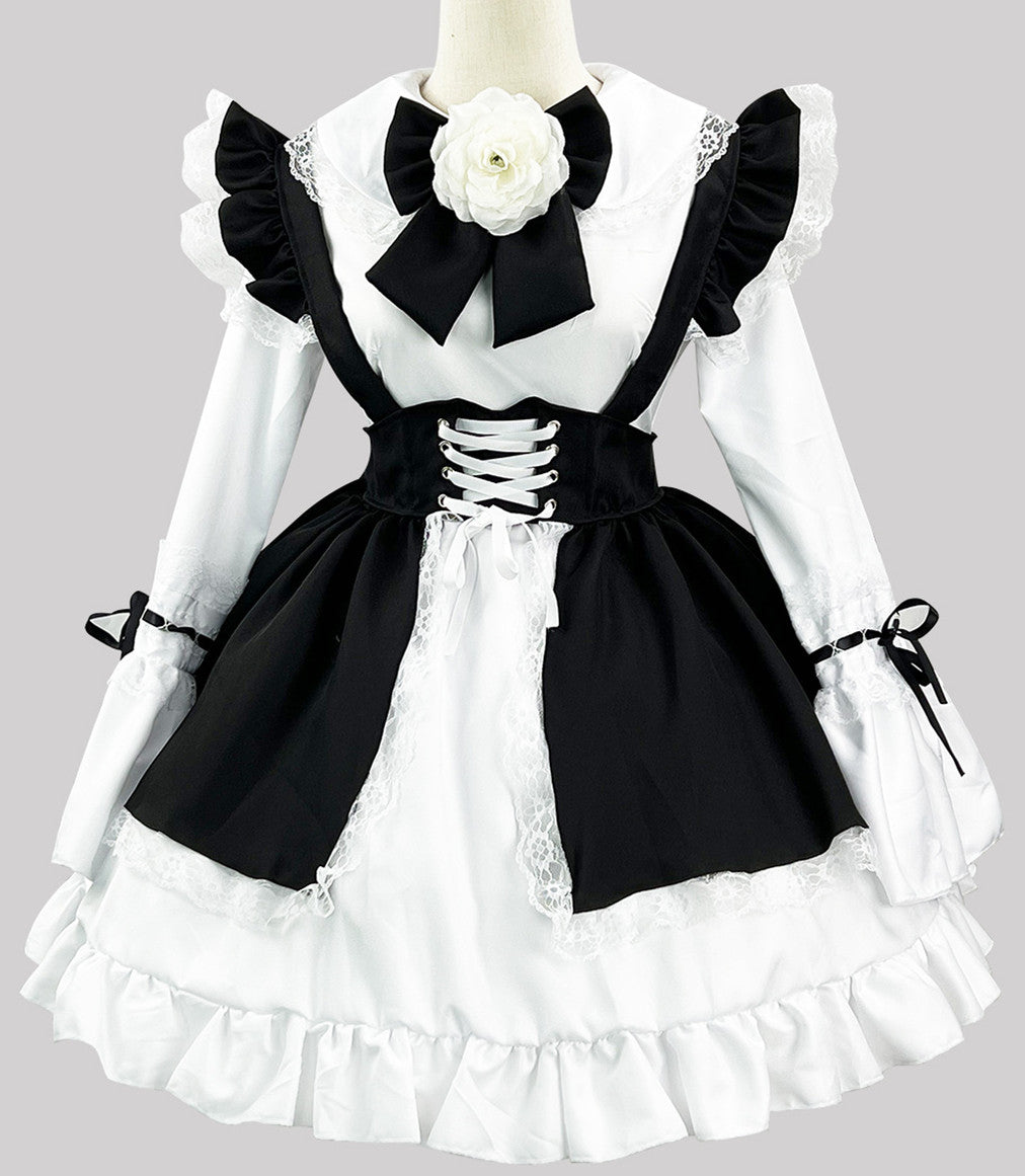 Anime Maid Cosplay Costume Dress for School Girls Halloween Maid Outfits Cute Lolita Dress YCC051