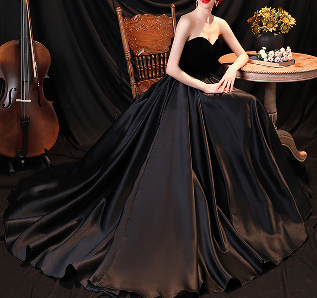 Women Sweetheart Prom Dresses Long Black Evening Gowns Formal Party Dress YPD289