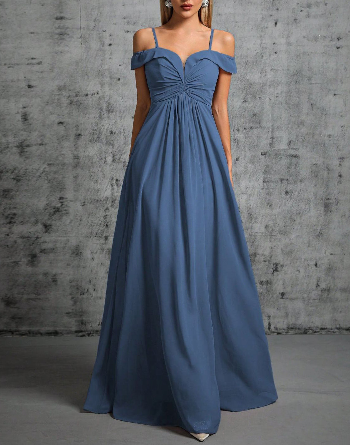 Women Chiffon Bridesmaid Dresses Long Sleeveless Wedding Party Gowns YBD057