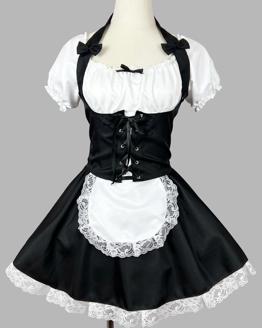 Anime Maid Cosplay Costume Dress for School Girls Halloween Maid Outfits Cute Lolita Dress YCC060