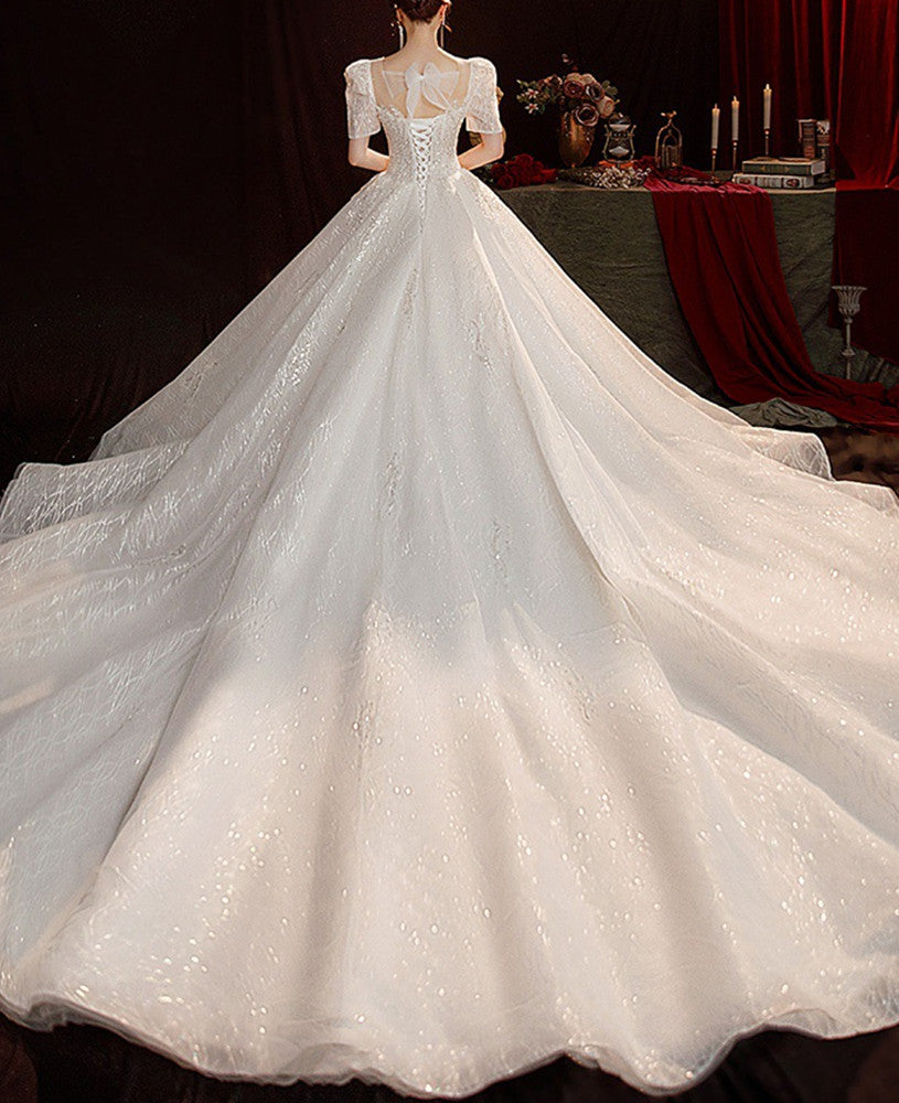 Women Lace Wedding Dresses Long Beaded Bridal Gowns YWD019
