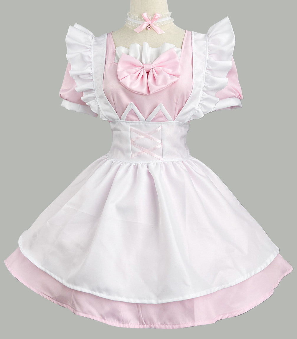Anime Maid Cosplay Costume Dress for School Girls Halloween Maid Outfits Cute Lolita Dress YCC058