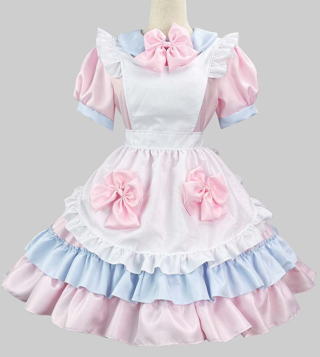 Anime Maid Cosplay Costume Dress for School Girls Halloween Maid Outfits Cute Lolita Dress YCC049