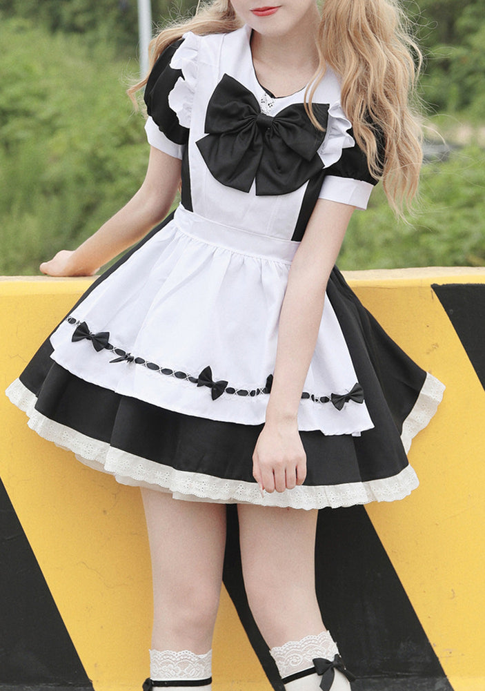 Anime Maid Cosplay Costume Dress for School Girls Halloween Maid Outfits Cute Lolita Dress YCC079